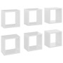 Cube wall shelves 6 units glossy white 22x15x22 cm by vidaXL, Shelves and shelves - Ref: Foro24-807072, Price: 35,99 €, Disco...