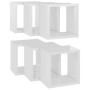 Cube wall shelves 6 units glossy white 22x15x22 cm by vidaXL, Shelves and shelves - Ref: Foro24-807072, Price: 35,99 €, Disco...