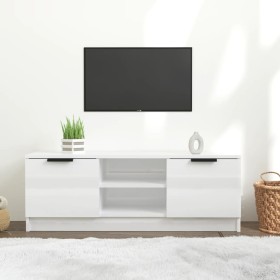 Glossy white plywood TV cabinet 102x35x36.5 cm by vidaXL, TV Furniture - Ref: Foro24-811517, Price: 66,76 €, Discount: %