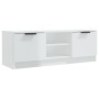 Glossy white plywood TV cabinet 102x35x36.5 cm by vidaXL, TV Furniture - Ref: Foro24-811517, Price: 68,93 €, Discount: %