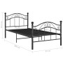 Estructura de cama de metal 90x200 cm de vidaXL, Camas y somieres - Ref: Foro24-324988, Precio: 108,13 €, Descuento: %