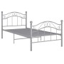 Estructura de cama de metal gris 90x200 cm de vidaXL, Camas y somieres - Ref: Foro24-324990, Precio: 108,99 €, Descuento: %