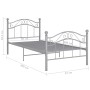 Estructura de cama de metal gris 90x200 cm de vidaXL, Camas y somieres - Ref: Foro24-324990, Precio: 108,99 €, Descuento: %