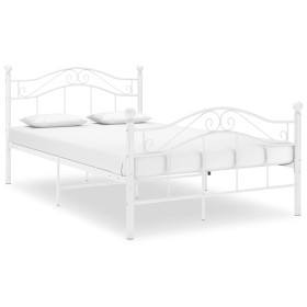 Estructura de cama de metal blanco 120x200 cm de vidaXL, Camas y somieres - Ref: Foro24-324995, Precio: 133,12 €, Descuento: %