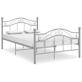 Estructura de cama de metal gris 120x200 cm de vidaXL, Camas y somieres - Ref: Foro24-324996, Precio: 122,15 €, Descuento: %