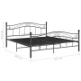 Estructura de cama de metal negro 140x200 cm de vidaXL, Camas y somieres - Ref: Foro24-324997, Precio: 134,46 €, Descuento: %