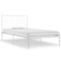 Estructura de cama de metal blanco 100x200 cm de vidaXL, Camas y somieres - Ref: Foro24-325013, Precio: 96,09 €, Descuento: %