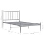 Estructura de cama de metal gris 100x200 cm de vidaXL, Camas y somieres - Ref: Foro24-325014, Precio: 113,10 €, Descuento: %