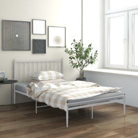 Estructura de cama de metal blanco 120x200 cm de vidaXL, Camas y somieres - Ref: Foro24-325016, Precio: 87,47 €, Descuento: %