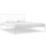 Estructura de cama de metal blanco 140x200 cm de vidaXL, Camas y somieres - Ref: Foro24-325019, Precio: 103,90 €, Descuento: %