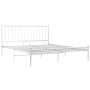 Estructura de cama de metal blanco 140x200 cm de vidaXL, Camas y somieres - Ref: Foro24-325019, Precio: 103,90 €, Descuento: %