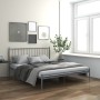 Gray metal bed frame 140x200 cm by vidaXL, Beds and slatted bases - Ref: Foro24-325020, Price: 139,78 €, Discount: %