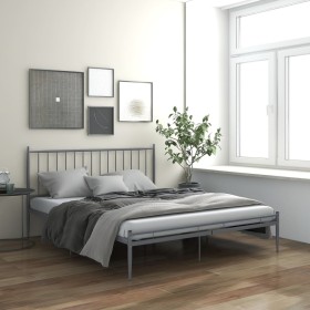 Estructura de cama de metal gris 140x200 cm de vidaXL, Camas y somieres - Ref: Foro24-325020, Precio: 164,99 €, Descuento: %