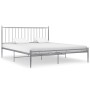 Gray metal bed frame 140x200 cm by vidaXL, Beds and slatted bases - Ref: Foro24-325020, Price: 139,78 €, Discount: %