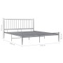 Gray metal bed frame 140x200 cm by vidaXL, Beds and slatted bases - Ref: Foro24-325020, Price: 139,78 €, Discount: %