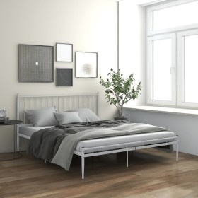 Estructura de cama de metal blanco 200x200 cm de vidaXL, Camas y somieres - Ref: Foro24-325028, Precio: 178,99 €, Descuento: %