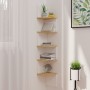 White and oak engineered wood wall corner shelf by vidaXL, Shelves and shelves - Ref: Foro24-326836, Price: 37,93 €, Discount: %