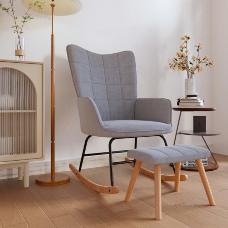 Rocking chair with footrest in light gray fabric by vidaXL, Rocking chairs - Ref: Foro24-328018, Price: 149,41 €, Discount: %