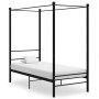 Black metal canopy bed frame 90x200 cm by vidaXL, Beds and slatted bases - Ref: Foro24-325051, Price: 113,89 €, Discount: %