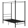 Black metal canopy bed frame 90x200 cm by vidaXL, Beds and slatted bases - Ref: Foro24-325051, Price: 113,89 €, Discount: %