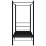 Estructura de cama con dosel metal negro 90x200 cm de vidaXL, Camas y somieres - Ref: Foro24-325051, Precio: 113,89 €, Descue...