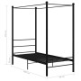 Black metal canopy bed frame 90x200 cm by vidaXL, Beds and slatted bases - Ref: Foro24-325051, Price: 113,89 €, Discount: %