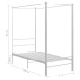 Estructura de cama con dosel metal blanco 90x200 cm de vidaXL, Camas y somieres - Ref: Foro24-325052, Precio: 115,74 €, Descu...