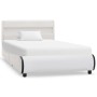 Bed frame with LED white synthetic leather 100x200 cm by vidaXL, Beds and slatted bases - Ref: Foro24-285015, Price: 212,98 €...