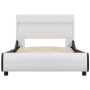 Bed frame with LED white synthetic leather 100x200 cm by vidaXL, Beds and slatted bases - Ref: Foro24-285015, Price: 212,98 €...