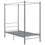 Gray metal canopy bed frame 100x200 cm by vidaXL, Beds and slatted bases - Ref: Foro24-325056, Price: 91,32 €, Discount: %