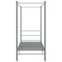 Gray metal canopy bed frame 100x200 cm by vidaXL, Beds and slatted bases - Ref: Foro24-325056, Price: 91,32 €, Discount: %