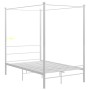 Estructura de cama con dosel metal blanco 120x200 cm de vidaXL, Camas y somieres - Ref: Foro24-325058, Precio: 136,31 €, Desc...