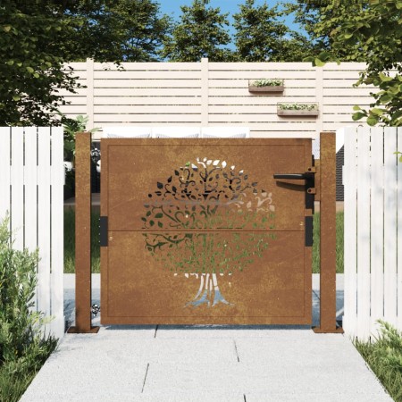 Puerta de jardín acero corten diseño árbol 105x105 cm de vidaXL, Puertas de jardín - Ref: Foro24-153161, Precio: 219,70 €, De...