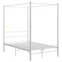 Estructura de cama con dosel metal blanco 140x200 cm de vidaXL, Camas y somieres - Ref: Foro24-325061, Precio: 171,97 €, Desc...