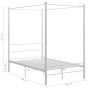 Estructura de cama con dosel metal blanco 140x200 cm de vidaXL, Camas y somieres - Ref: Foro24-325061, Precio: 171,97 €, Desc...