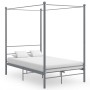 Gray metal canopy bed frame 140x200 cm by vidaXL, Beds and slatted bases - Ref: Foro24-325062, Price: 143,92 €, Discount: %