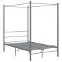 Estructura de cama con dosel metal gris 140x200 cm de vidaXL, Camas y somieres - Ref: Foro24-325062, Precio: 143,99 €, Descue...