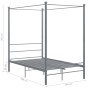 Estructura de cama con dosel metal gris 140x200 cm de vidaXL, Camas y somieres - Ref: Foro24-325062, Precio: 143,99 €, Descue...