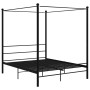 Estructura de cama con dosel metal negro 160x200 cm de vidaXL, Camas y somieres - Ref: Foro24-325063, Precio: 165,42 €, Descu...