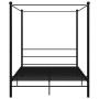 Estructura de cama con dosel metal negro 160x200 cm de vidaXL, Camas y somieres - Ref: Foro24-325063, Precio: 165,42 €, Descu...