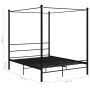 Estructura de cama con dosel metal negro 160x200 cm de vidaXL, Camas y somieres - Ref: Foro24-325063, Precio: 165,42 €, Descu...