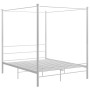 Estructura de cama con dosel metal blanco 160x200 cm de vidaXL, Camas y somieres - Ref: Foro24-325064, Precio: 165,42 €, Desc...