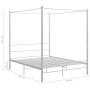 Estructura de cama con dosel metal blanco 160x200 cm de vidaXL, Camas y somieres - Ref: Foro24-325064, Precio: 165,42 €, Desc...