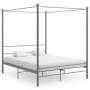 Estructura de cama con dosel metal gris 160x200 cm de vidaXL, Camas y somieres - Ref: Foro24-325065, Precio: 151,87 €, Descue...