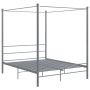 Estructura de cama con dosel metal gris 160x200 cm de vidaXL, Camas y somieres - Ref: Foro24-325065, Precio: 151,87 €, Descue...