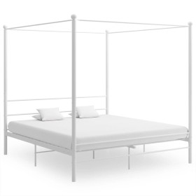 Weißer Himmelbettrahmen aus Metall, 180 x 200 cm von vidaXL, Betten und Lattenroste - Ref: Foro24-325067, Preis: 155,67 €, Ra...