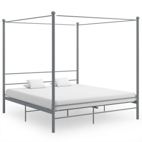 Gray metal canopy bed frame 180x200 cm by vidaXL, Beds and slatted bases - Ref: Foro24-325068, Price: 152,99 €, Discount: %