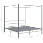 Gray metal canopy bed frame 200x200 cm by vidaXL, Beds and slatted bases - Ref: Foro24-325071, Price: 146,99 €, Discount: %