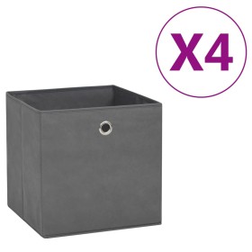 Aufbewahrungsboxen 4 Stück grauer Vliesstoff 28x28x28 cm von vidaXL, Aufbewahrungskörbe - Ref: Foro24-325191, Preis: 18,99 €,...