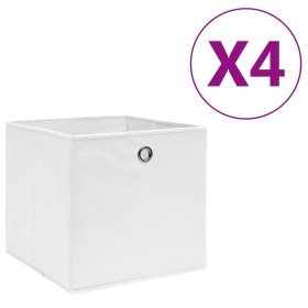 Aufbewahrungsboxen 4 Stück Vliesstoff weiß 28x28x28 cm von vidaXL, Aufbewahrungskörbe - Ref: Foro24-325207, Preis: 22,99 €, R...